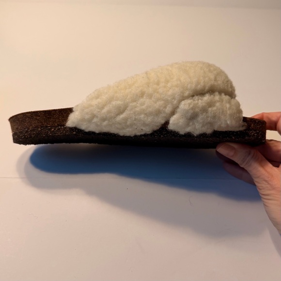 FLATTERED- Lou Teddy Cozy Shearling Slide Sandals in Cream - Picture 6 of 7